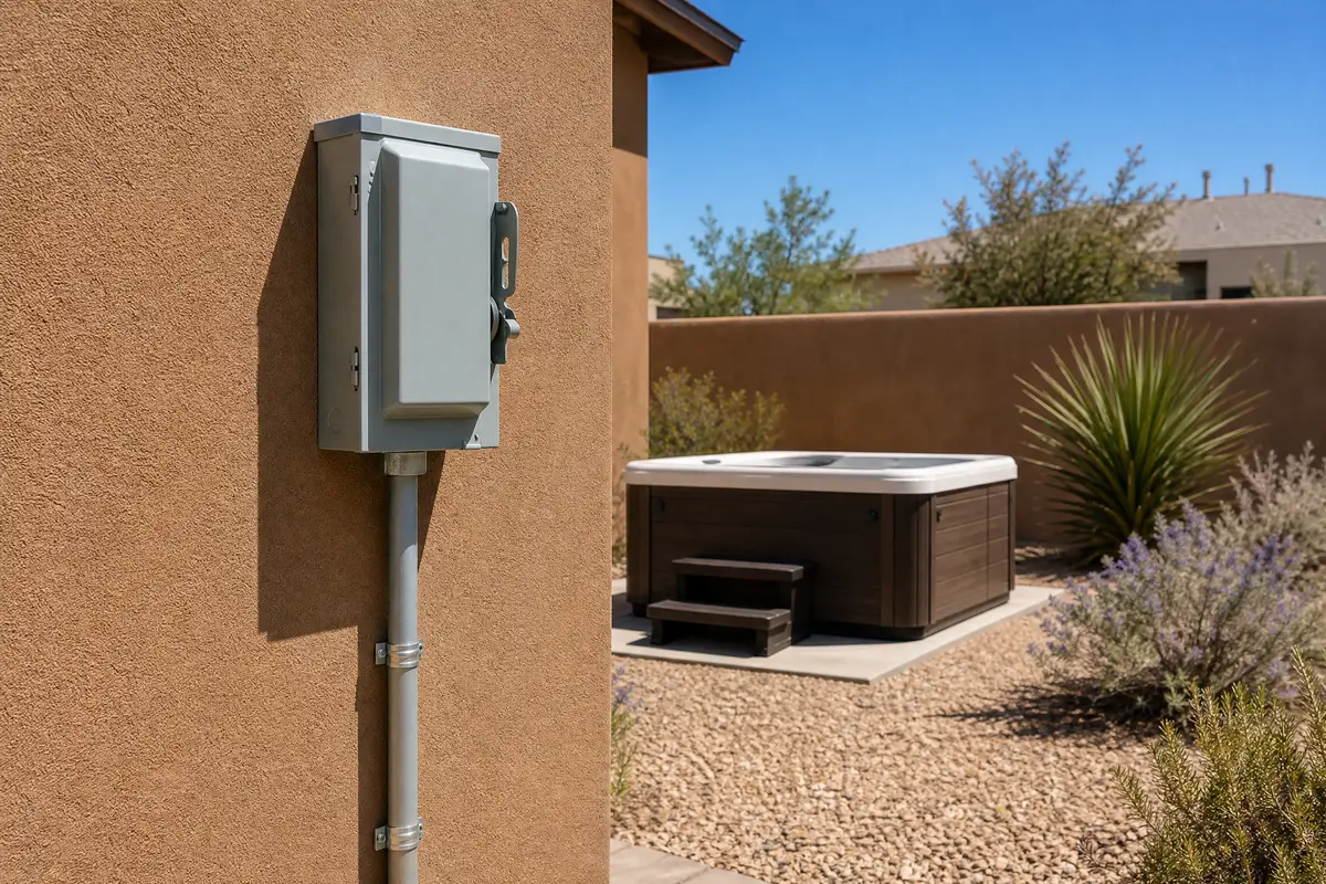 Outdoor disconnect for a hot tub electrical installation